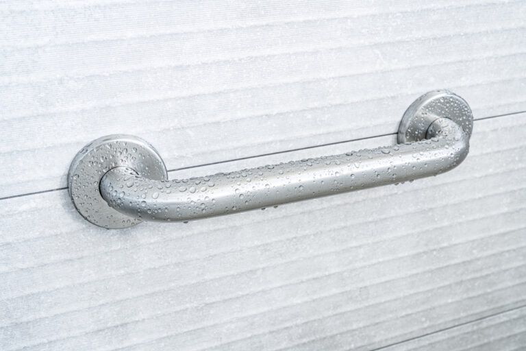 Side view of a wet shower safety handle